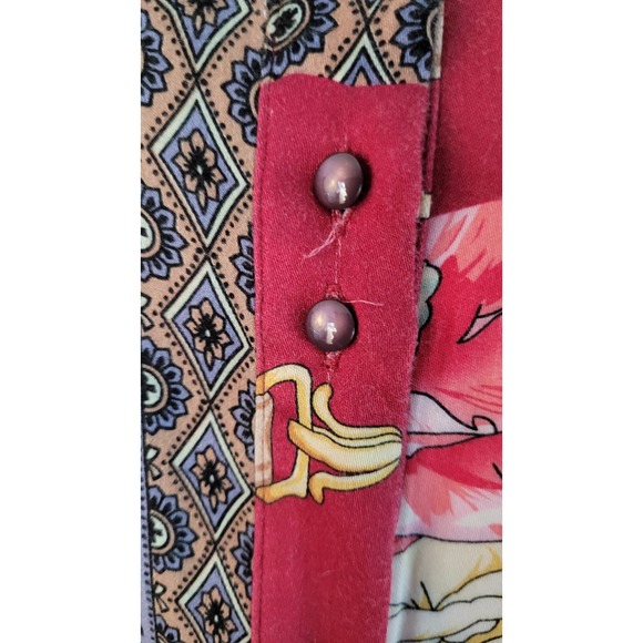 Anthropologie patchwork print shirt tunic with bottom ruffle sz M - Picture 6 of 13